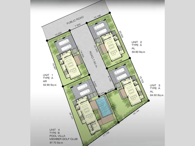 Villa 4-bedroom 342 sqm in NAI VILLAS Golf & Mountain Greenview Kathu (Kathu) · Development floor plan