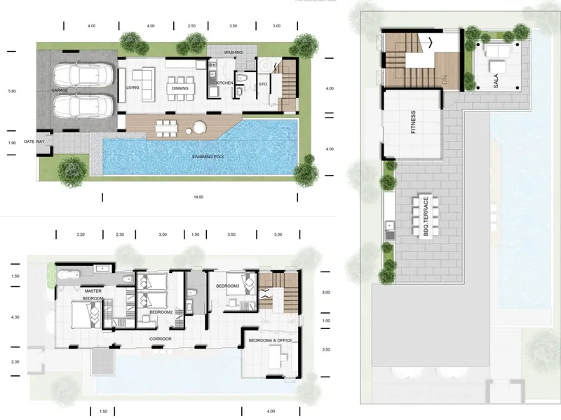 Villa 4-bedroom 342 sqm in NAI VILLAS Golf & Mountain Greenview Kathu (Kathu) · Development floor plan