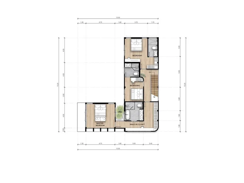 Villa 3-bedroom 292 sqm in NAI VILLAS Urban (Chalong) · Development floor plan