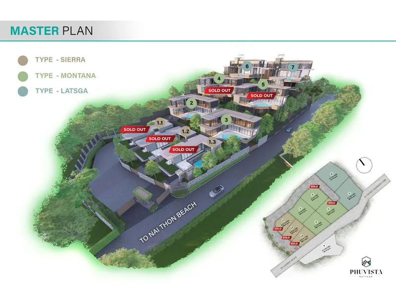 Villa 4-bedroom 556 sqm in Phuvista 1 Naithon (Naithon) · Development floor plan