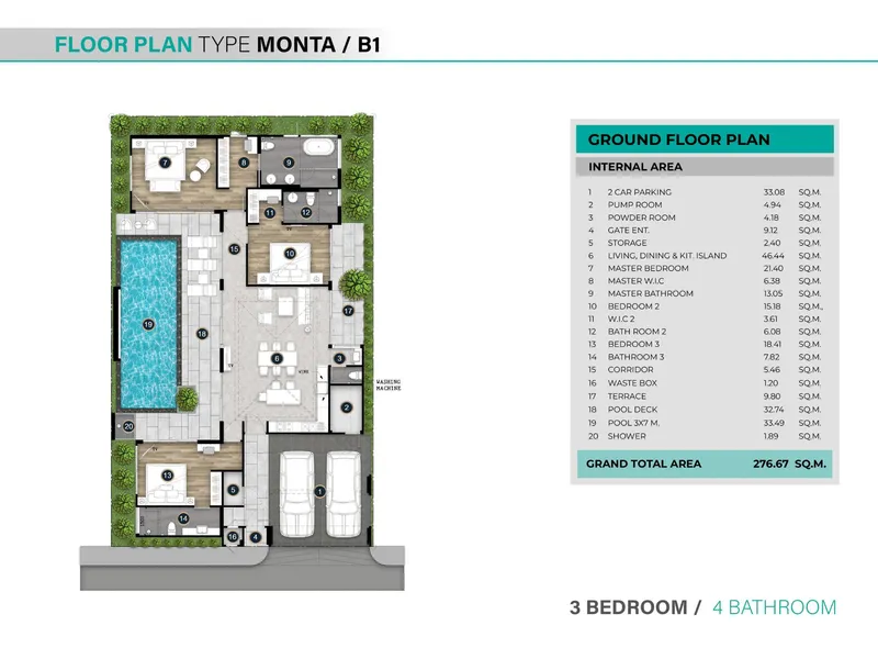 Villa 2-bedroom 209 sqm in Phuvista 3 Nai Yang (Nai Yang) · Floor plan of a different unit type here