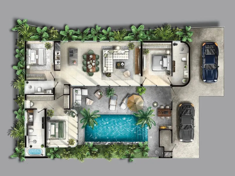 Villa 2-bedroom 146 sqm in Proxima Villas Phase 2 (Bang Tao) · floor plan