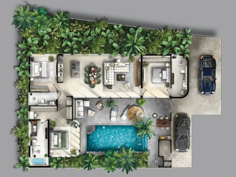 Villa 2-bedroom 146 sqm in Proxima Villas Phase 2 (Bang Tao) · floor plan