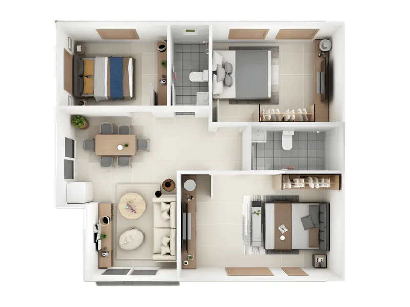 Villa 3-bedroom 91 sqm in Pruksa Ville Thalang (Thalang) · Development floor plan