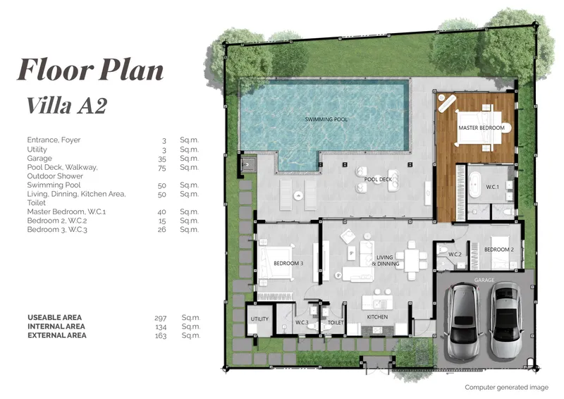 Villa 3-bedroom 273 sqm in Rungtiva (Bang Tao) · floor plan
