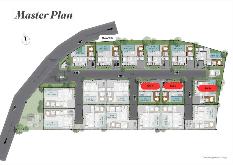 Villa 3-bedroom 273 sqm in Rungtiva (Bang Tao) · Development floor plan