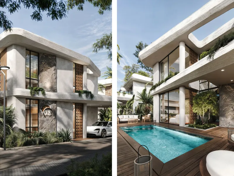 Willa 2 sypialnie 149 m² – Sunny Moon Village (Nai Harn) · elewacja