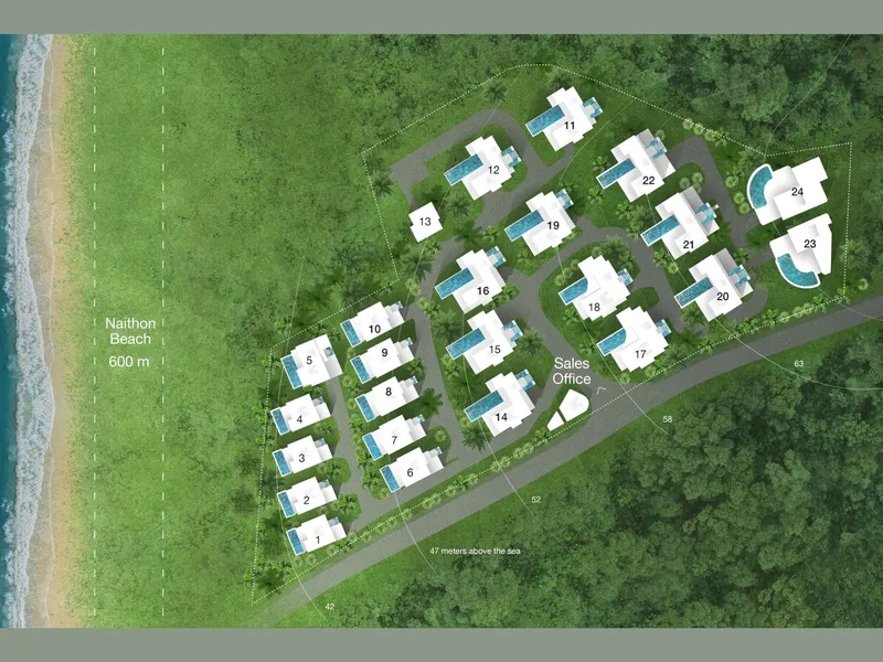 Villa 3-bedroom 350 sqm in VISTA del MAR (Naithon) · Development floor plan