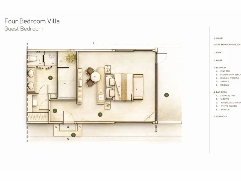 Villa Escape Residences, floor plan: bedroom