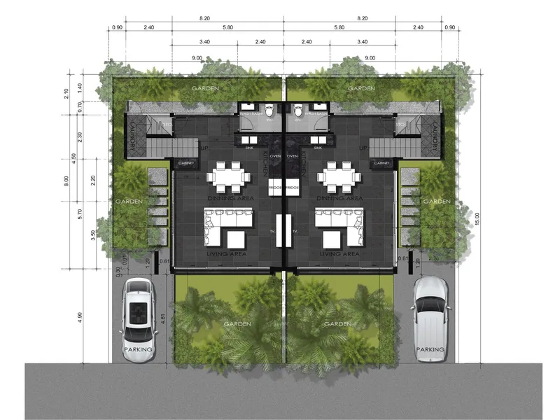 Villa 2-bedroom 122 sqm in Villa Sumalee (Rawai) · Development floor plan