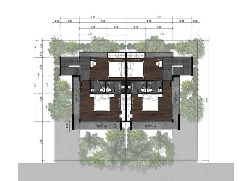 Villa 2-bedroom 122 sqm in Villa Sumalee (Rawai) · Development floor plan