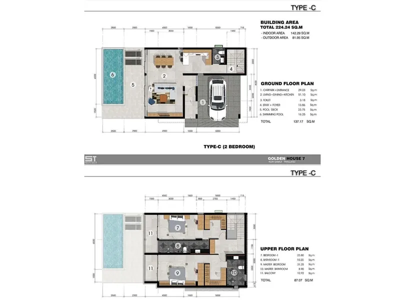Villa 3-bedroom 254 sqm in Golden Pool Villa (Plai Laem) · pool