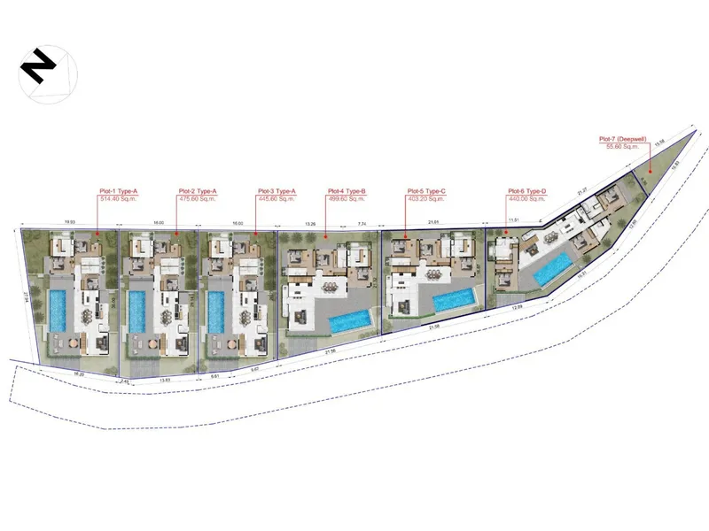 Villa 3-bedroom 350 sqm in Green Hills (Lamai) · Development floor plan