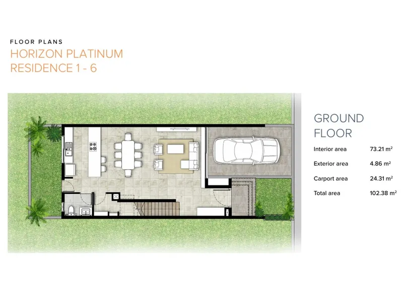 Townhouse 3-bedroom 192 sqm in Horizon Platinum Residence (Plai Laem) · Development floor plan