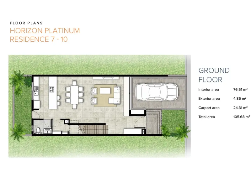 Townhouse 3-bedroom 192 sqm in Horizon Platinum Residence (Plai Laem) · Development floor plan