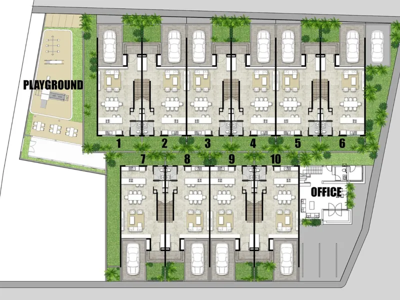 Townhouse 3-bedroom 192 sqm in Horizon Platinum Residence (Plai Laem) · Development floor plan