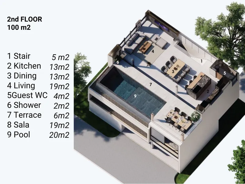 Villa 3-bedroom 200 sqm in IO Villas (Plai Laem) · Development floor plan