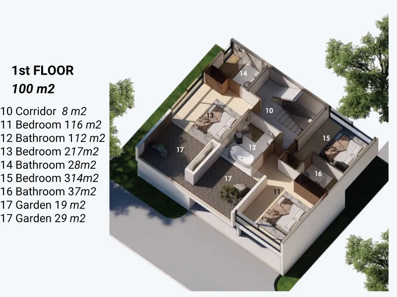 Villa 3-bedroom 200 sqm in IO Villas (Plai Laem) · Development floor plan