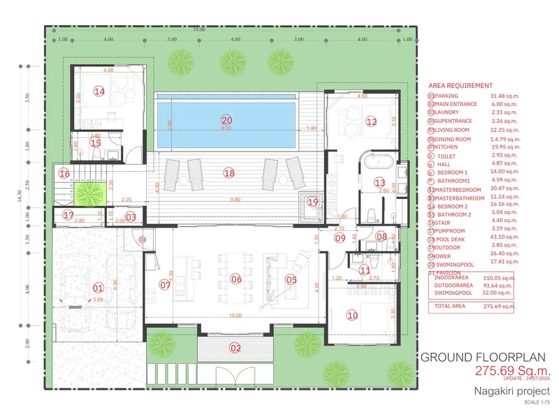 Villa 3-bedroom 276 sqm in Naga Kiri Samui (Lamai) · Floor plan of this unit