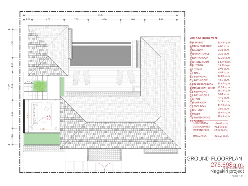 Villa 3-bedroom 276 sqm in Naga Kiri Samui (Lamai) · Floor plan of this unit