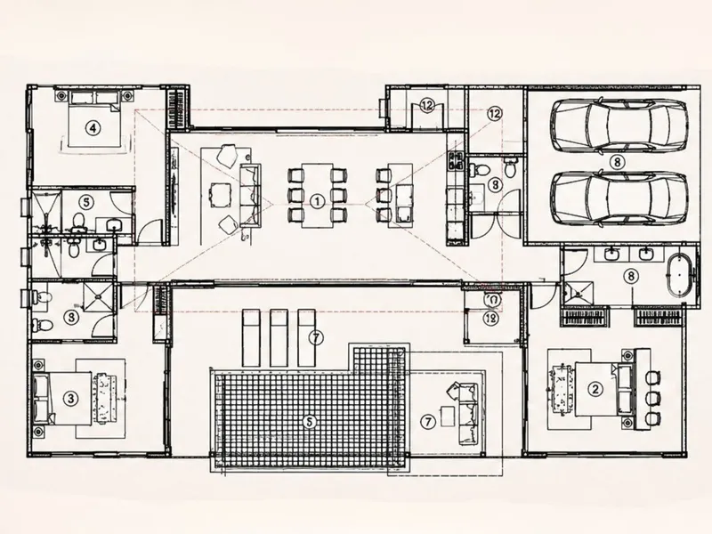 Villa 2-bedroom 227 sqm in Nichakul Villas (Lamai) · Floor plan of a different unit type here