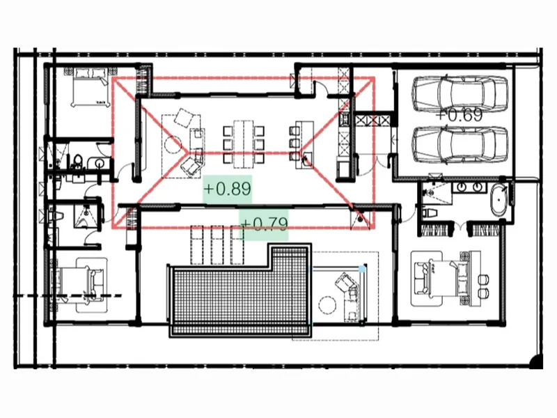 Villa 2-bedroom 227 sqm in Nichakul Villas (Lamai) · Floor plan of a different unit type here
