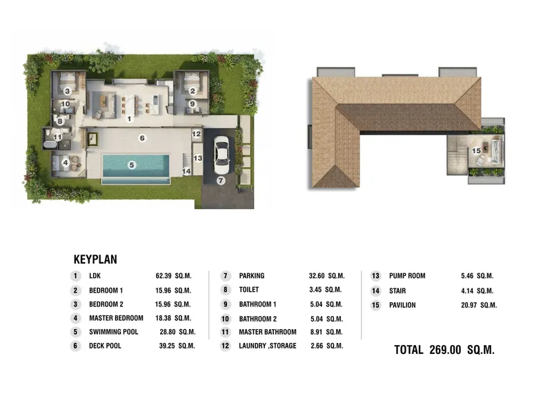 Villa 3-bedroom 270 sqm in Oasis Paradise Villas (Chaweng Noi) · Floor plan of this unit