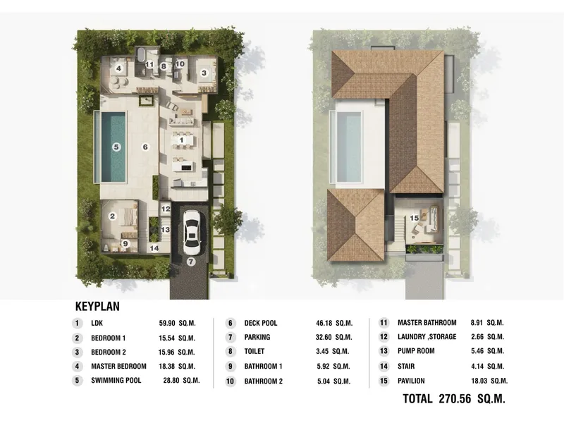 Villa 3-bedroom 270 sqm in Oasis Paradise Villas (Chaweng Noi) · Floor plan of this unit
