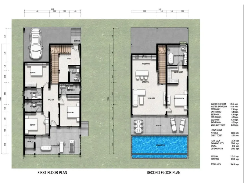 Villa 4-bedroom in Whispering Wave (Lamai) · Development floor plan